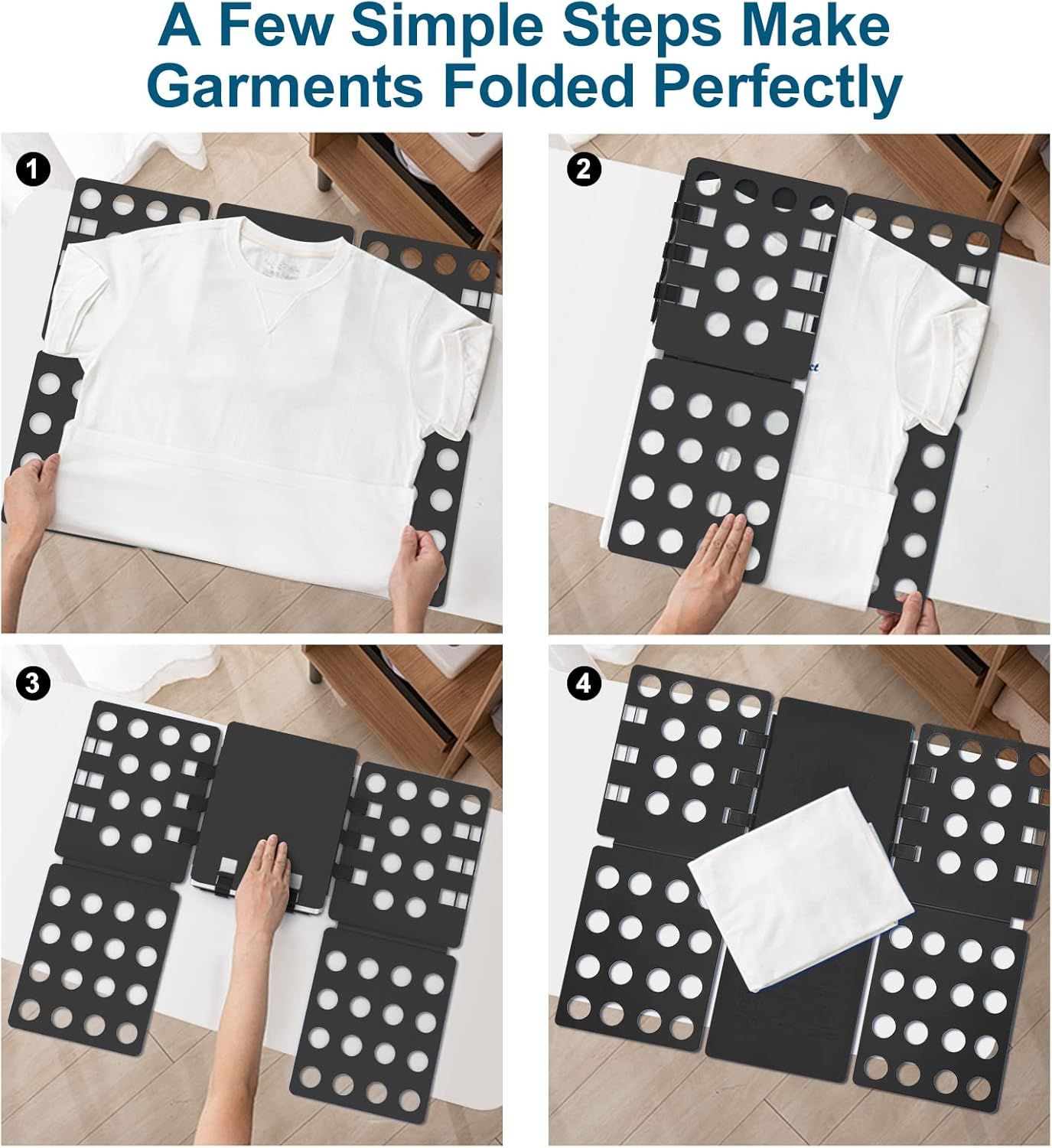 Adjustable Clothes Folding Board for T-Shirts, Pants & Towels, Durable PP Plastic Laundry Organizer with V1107-CS-LRDYBH