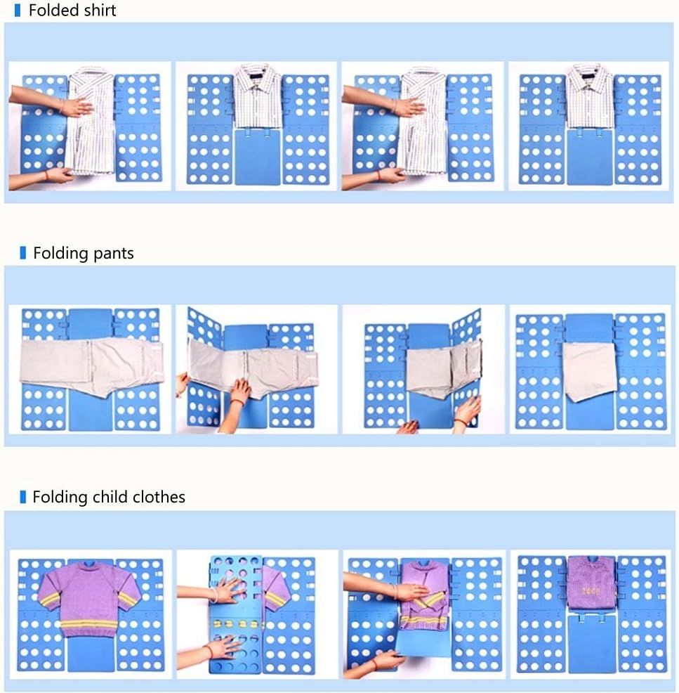 Adjustable Clothes Folding Board for T-Shirts, Pants & Towels, Durable PP Plastic Laundry Organizer with V1107-CS-LRDYBL