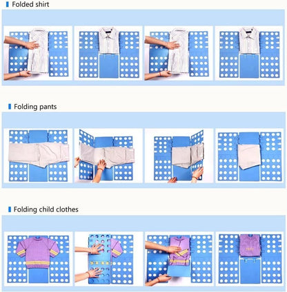 Adjustable Clothes Folding Board for T-Shirts, Pants & Towels, Durable PP Plastic Laundry Organizer with V1107-CS-LRDYBL