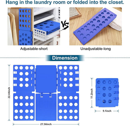 Adjustable Clothes Folding Board for T-Shirts, Pants & Towels, Durable PP Plastic Laundry Organizer with V1107-CS-LRDYBL