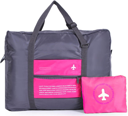 Compact Foldable Travel Duffel Bag - Lightweight Carry-On for Weekend Trips, Overnight & Gym Use (Pink) | V1107-CS-LXSND