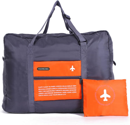 Compact Foldable Travel Duffel Bag - Lightweight Carry-On for Weekend Trips, Overnight & Gym Use (Orange) | V1107-CS-LXSND1
