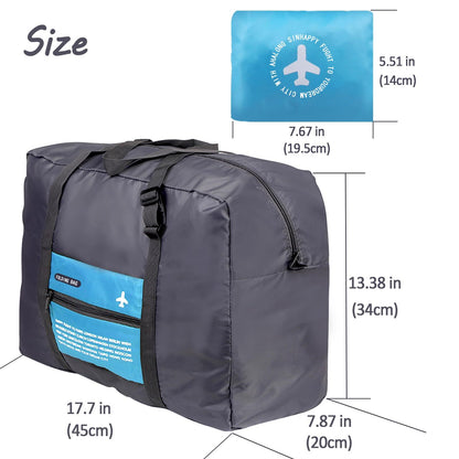 Compact Foldable Travel Duffel Bag - Lightweight Carry-On for Weekend Trips, Overnight & Gym Use (Blue) | V1107-CS-LXSND2