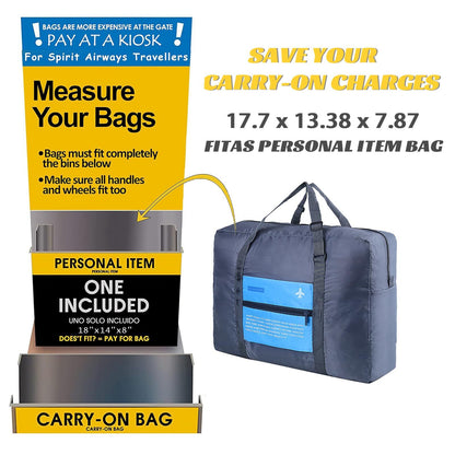 Compact Foldable Travel Duffel Bag - Lightweight Carry-On for Weekend Trips, Overnight & Gym Use (Blue) | V1107-CS-LXSND2
