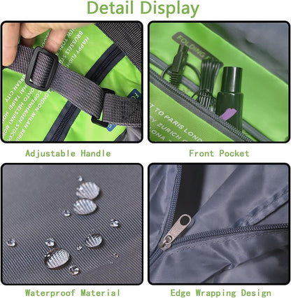 Compact Foldable Travel Duffel Bag - Lightweight Carry-On for Weekend Trips, Overnight & Gym Use (Green) | V1107-CS-LXSND3