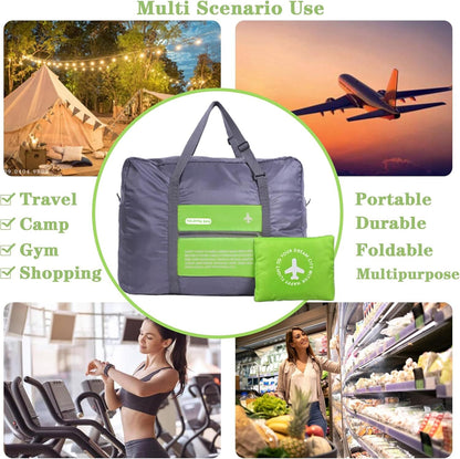 Compact Foldable Travel Duffel Bag - Lightweight Carry-On for Weekend Trips, Overnight & Gym Use (Green) | V1107-CS-LXSND3