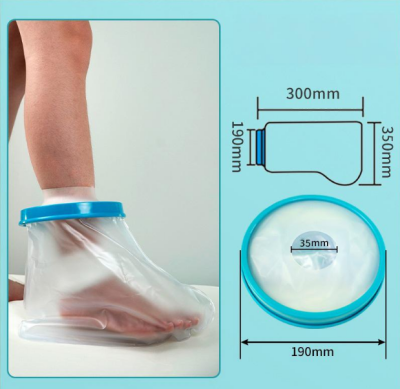 Foot Waterproof Shower Sleeve for Adults - Reusable Cast Protector for Ankle, Foot & Toe During Bathing or V1107-CS-LYJBT
