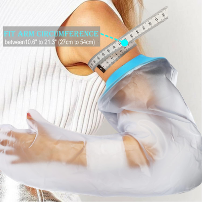 Full Arm Waterproof Shower Sleeve for Adults - Long Cast Protector for Hand, Wrist, Elbow & Forearm During V1107-CS-LYQBT