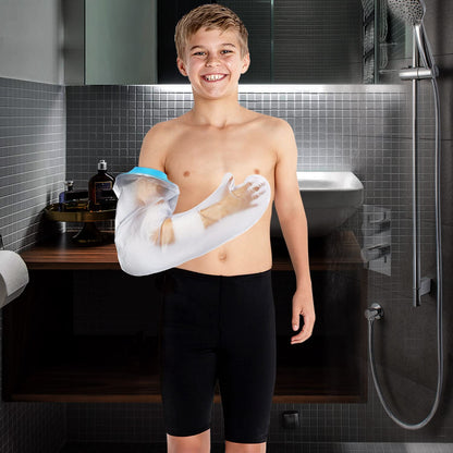 Full Arm Waterproof Shower Sleeve for Kids - Reusable Cast Protector for Hand, Wrist, Elbow & Forearm During V1107-CS-LYQBTET