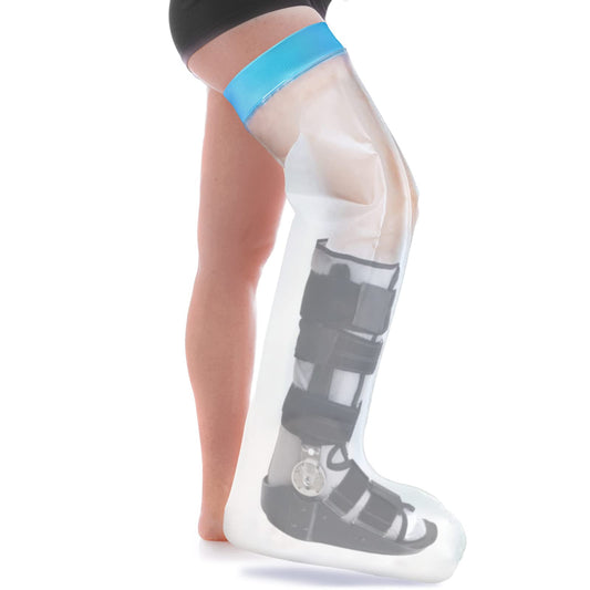 Full Leg Waterproof Shower Sleeve for Adults - Reusable Cast Protector for Foot, Ankle & Lower Leg During V1107-CS-LYQTT