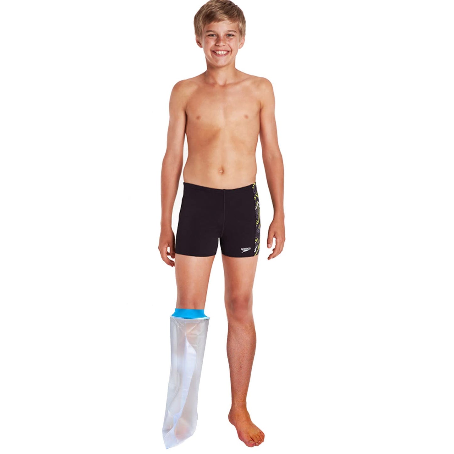 Lower Leg Waterproof Shower Sleeve for Kids - Reusable Cast Protector for Calf, Ankle & Foot During Bathing V1107-CS-LYXTTET