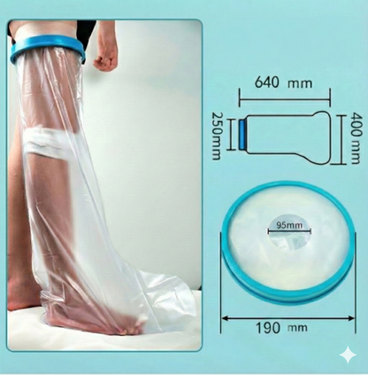 Lower Leg Waterproof Shower Sleeve for Kids - Reusable Cast Protector for Calf, Ankle & Foot During Bathing V1107-CS-LYXTTET