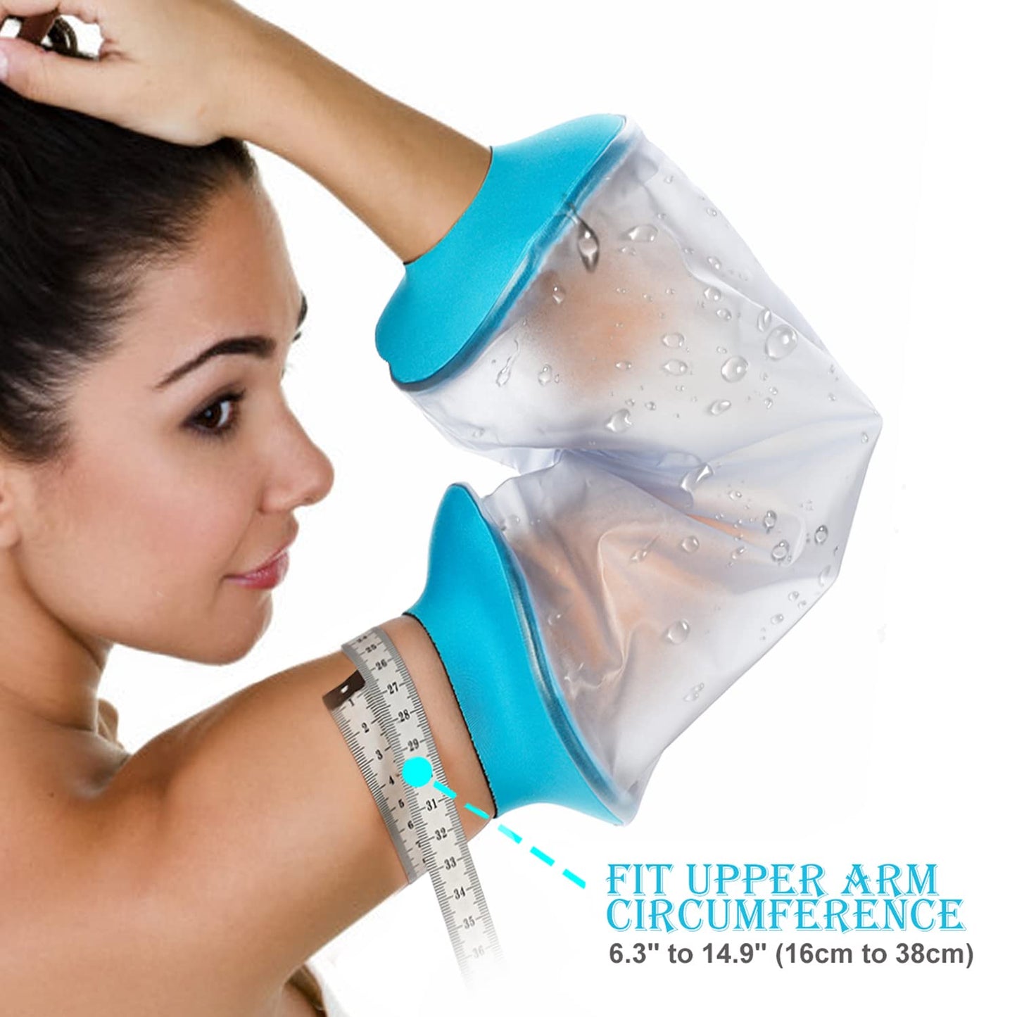 Elbow Waterproof Shower Sleeve for Adults - Reusable Cast Protector for Arm, Forearm & Elbow During Bathing V1107-CS-LYZBT