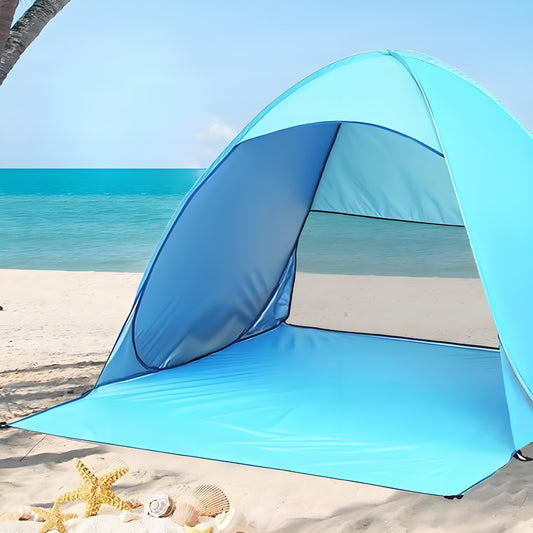 Pop Up Beach Tent: 3-4 Person UPF 50+ Sun Shelter with Carry Bag - Quick-Setup Shade for Beach/Camping(XL) V1107-CS-LYZP1