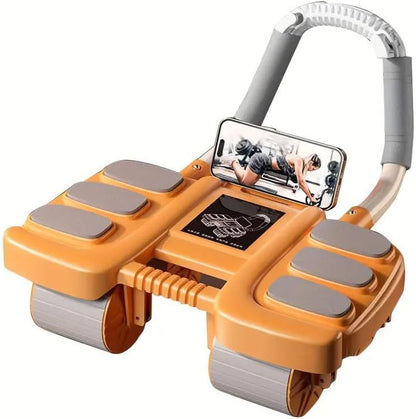 Automatic Rebound Ab Roller with Six-Point Elbow Support & Phone Holder for Home Gym Core Workout (Orange) V1107-CS-LZCJFLC