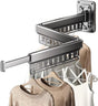 Wall-Mounted Folding Drying Rack with Windproof Holes & Retractable Rod for Balcony, Bathroom & Indoor Use V1107-CS-MDKZDLYJH