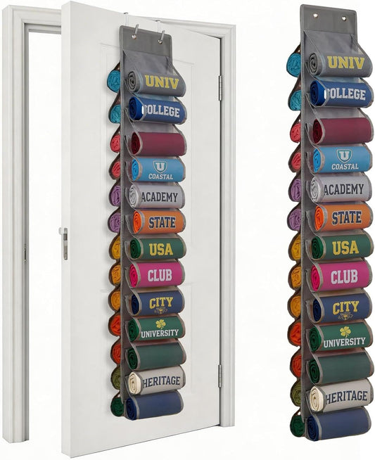 Double-Sided Over Door & Closet Organizer for Yoga Pants, Scarves & Accessories in Dorms and Bedrooms, V1107-CS-MHGSSNDH