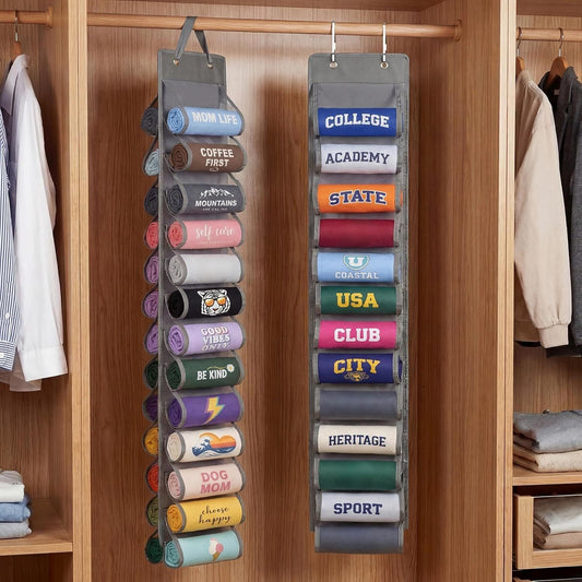 Double-Sided Over Door & Closet Organizer for Yoga Pants, Scarves & Accessories in Dorms and Bedrooms, V1107-CS-MHGSSNDH