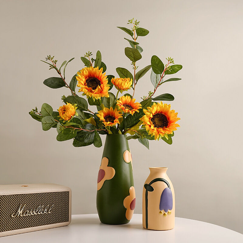 Morandi Painted Ceramic Vase Set (3-Piece) - Modern Home Decor for Flowers | Other Luxury Styles Available in V1107-CS-MLDHPSJT