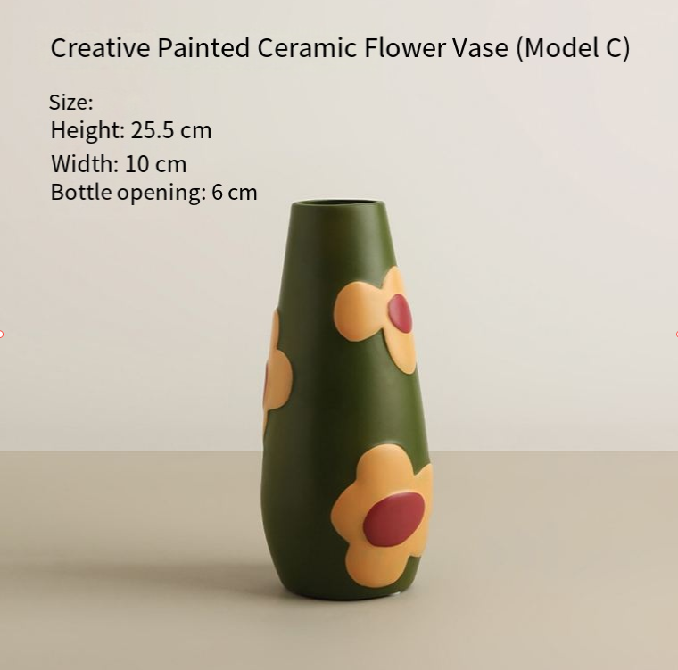 Morandi Painted Ceramic Vase Set (3-Piece) - Modern Home Decor for Flowers | Other Luxury Styles Available in V1107-CS-MLDHPSJT
