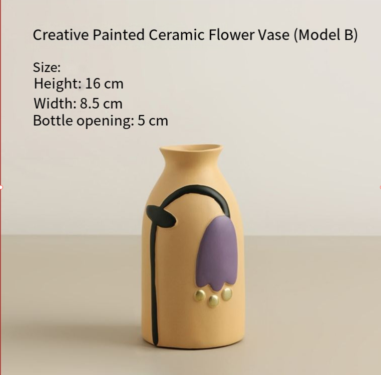 Morandi Painted Ceramic Vase Set (3-Piece) - Modern Home Decor for Flowers | Other Luxury Styles Available in V1107-CS-MLDHPSJT
