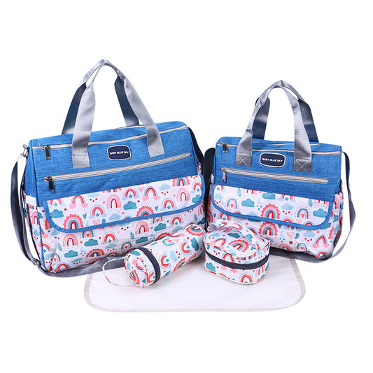 Newborn Diaper Bag Set with Changing Pad - 4-Piece Baby Organizer, Large Capacity Mom Backpack, Insulated V1107-CS-MMBSJTL