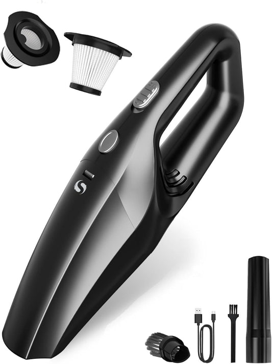 Cordless Handheld Vacuum Cleaner with Washable Filter, Type-C Charging, 2 Attachments-For Car, Home, Office, V1107-CS-MNCZXCQ