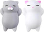 2 PCS Mini Cat Squishy Toy for Office & Classroom - Soft Silicone Stress Reliever to Calm Anxiety (Grey & V1107-CS-MNJYXM