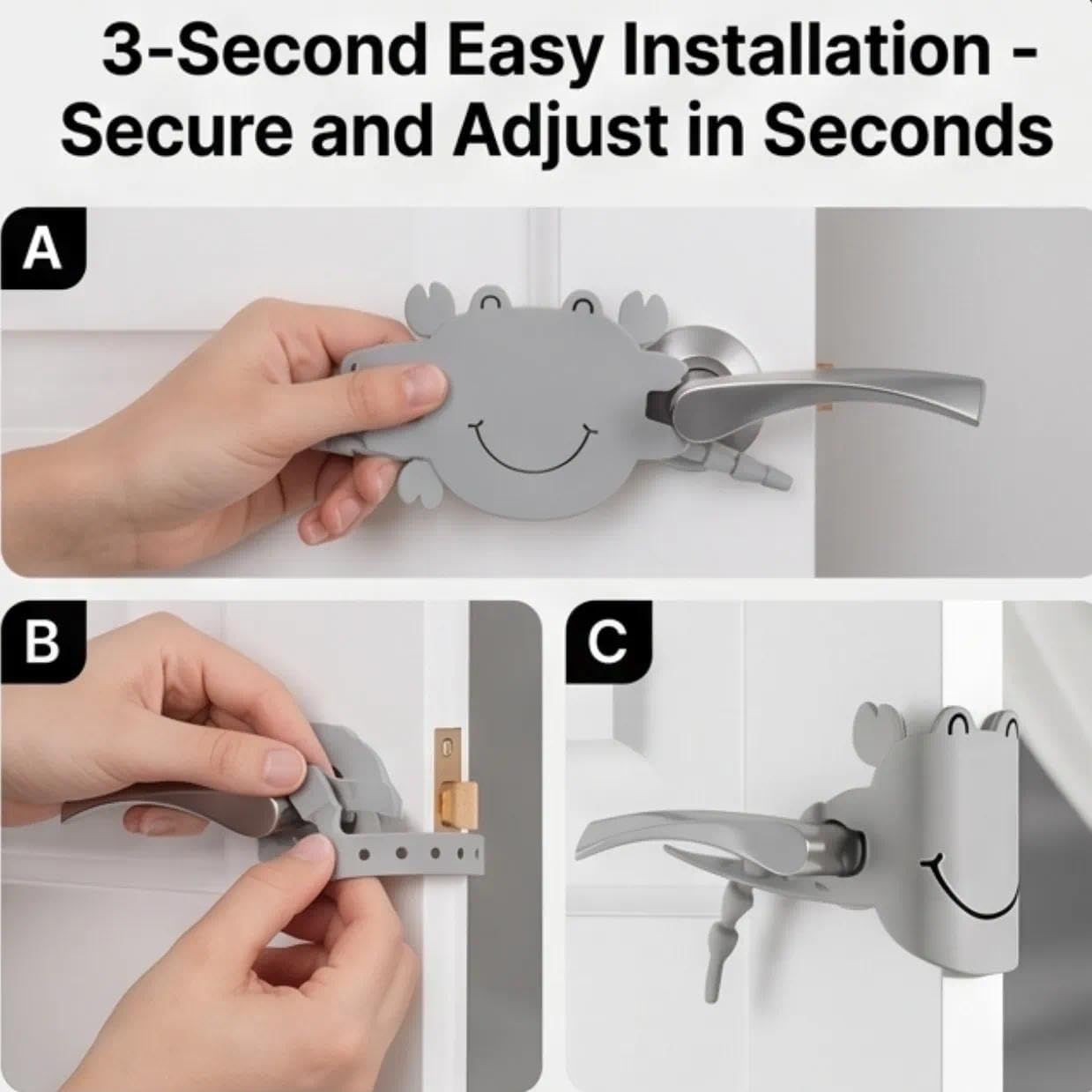 5-Pack Cute Crab-Shaped Silicone Door Lock Silencer, Adjustable Anti-Slam & Finger Guard for Bedroom & V1107-CS-MTXYDF