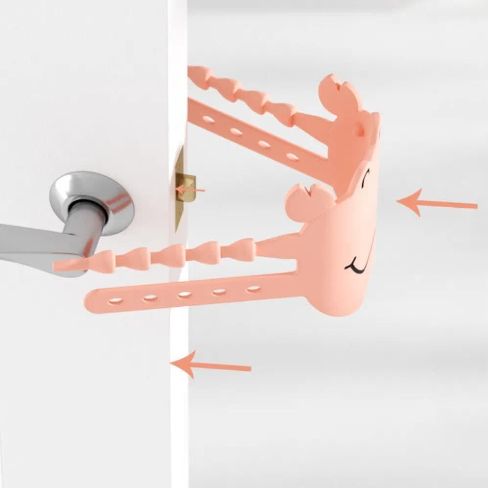 5-Pack Cute Crab-Shaped Silicone Door Lock Silencer, Adjustable Anti-Slam & Finger Guard for Bedroom & V1107-CS-MTXYDH