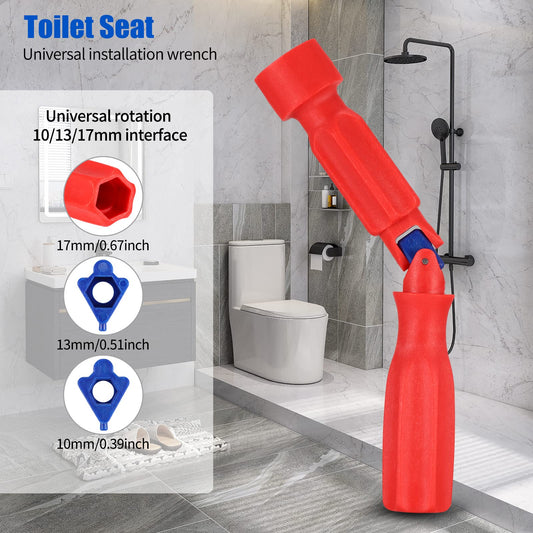 Universal Toilet Seat Installation Wrench - 10/13/17mm Adjustable Bathroom Repair Tool with Rotating Joint, V1107-CS-MTZCXBS