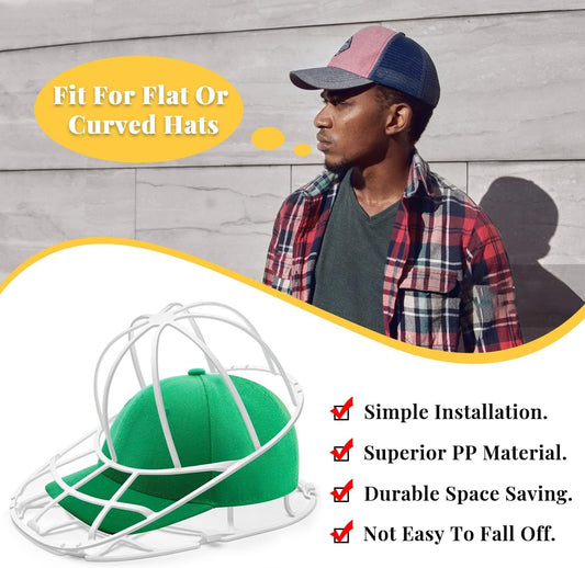 4-Pack Baseball Cap Washer Frame for Dishwasher & Washing Machine, Anti-Deformation Hat Protector Cage for V1107-CS-MZBXBHJ