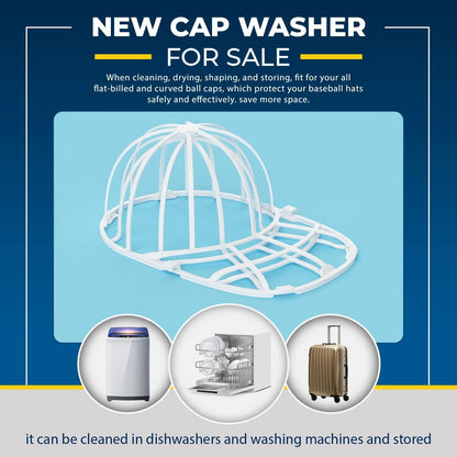 4-Pack Baseball Cap Washer Frame for Dishwasher & Washing Machine, Anti-Deformation Hat Protector Cage for V1107-CS-MZBXBHJ