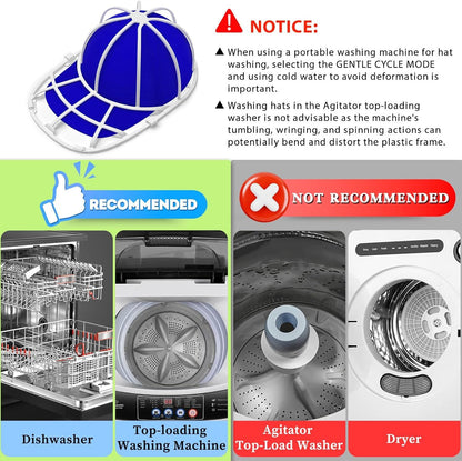 4-Pack Baseball Cap Washer Frame for Dishwasher & Washing Machine, Anti-Deformation Hat Protector Cage for V1107-CS-MZBXBHJ