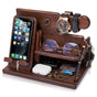 Wooden Desk Organizer for Men - Multi-Function Phone Stand, Watch & Glasses Holder, Key & Wallet Tray V1107-CS-MZSJZJ