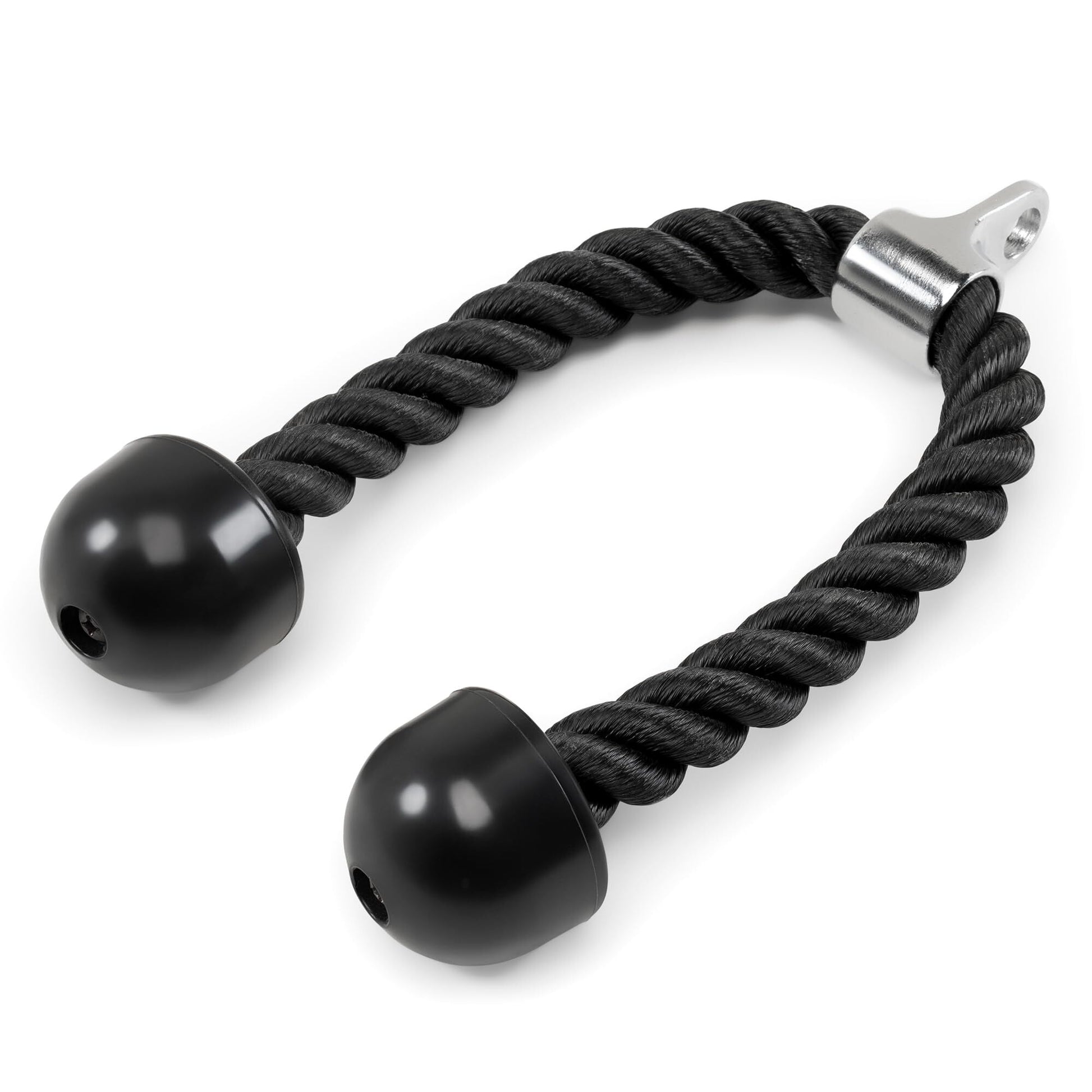 Heavy-Duty Dual-Handle Triceps Rope for Cable Machine - Braided Nylon Fitness Attachment with Rubber Ends V1107-CS-NLSTJS