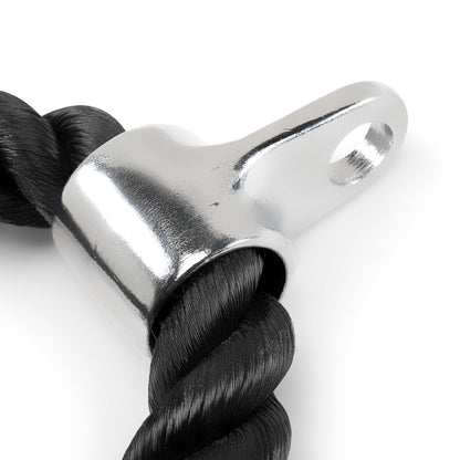 Heavy-Duty Dual-Handle Triceps Rope for Cable Machine - Braided Nylon Fitness Attachment with Rubber Ends V1107-CS-NLSTJS