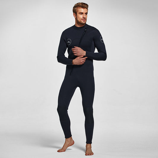Men's 3mm Full Wetsuit for Surfing Diving & Cold Water Swimming - Front-Zip Neoprene Suit with UV Protection V1107-CS-NSQSFH-M
