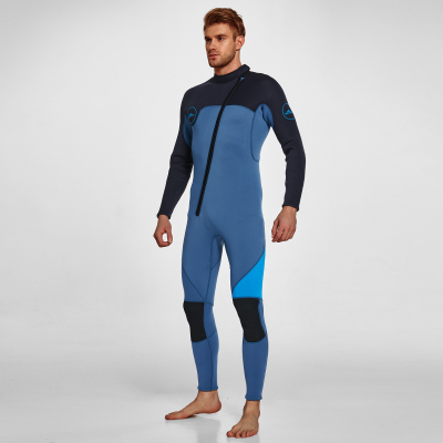 Men's 3mm Full Wetsuit for Surfing Diving & Cold Water Swimming - Front-Zip Neoprene Suit with UV Protection V1107-CS-NSQSFL-L