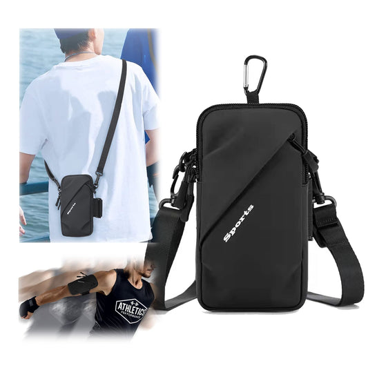 Universal Running Phone Arm Band - Waterproof, Dual Pocket, Adjustable Strap, Breathable Mesh, Fits Phones Up V1107-CS-PBSJBBHE