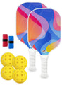Pickleball Paddle Set with 4 Balls - Fiberglass Surface, Lightweight Grip | Indoor & Outdoor Play V1107-CS-PKQPTZ