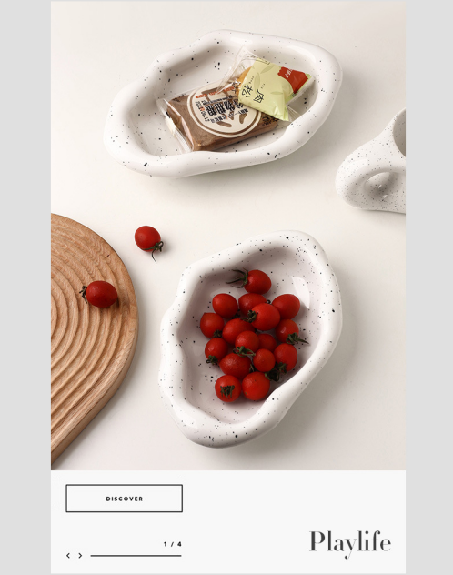 Speckled White Ceramic Tray Set (Round+Long+Irregular) - Jewelry Organizer & Fruit Dish for Home Decor | V1107-CS-PMBTCSNP