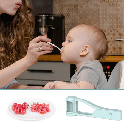 Lightweight Fruit Quartering Tool with Spring-Loaded Serrated Blades, Ergonomic Handle, and Semi-Wrap V1107-CS-PTQPQ
