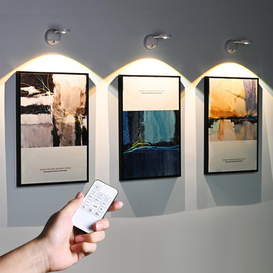 3-Pack Rechargeable LED Wall Spotlight for Art - Wireless Motion Sensor Picture Light with Remote, 3 Color V1107-CS-QBSD3B