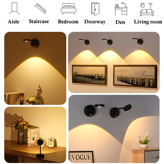 Rechargeable LED Wall Spotlight for Art - Wireless Motion Sensor Picture Light with Remote, 3 Color V1107-CS-QBSDH