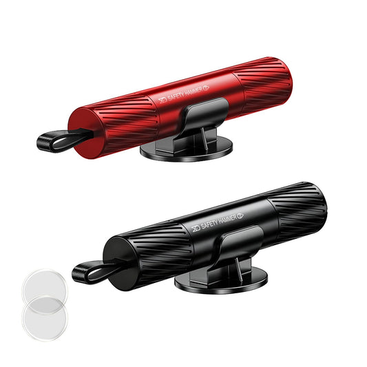 2-Pack Car Emergency Safety Hammer - Dual-Function Window Breaker & Seatbelt Cutter, Tungsten Steel Tip, V1107-CS-QCAQC