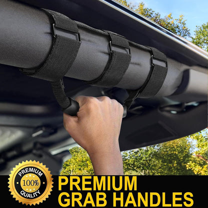 2-Pack Heavy Duty Roll Bar Grab Handles for Jeep Wrangler & Off-Road Vehicles, Easy Install Non-Destructive V1107-CS-QCCDLS