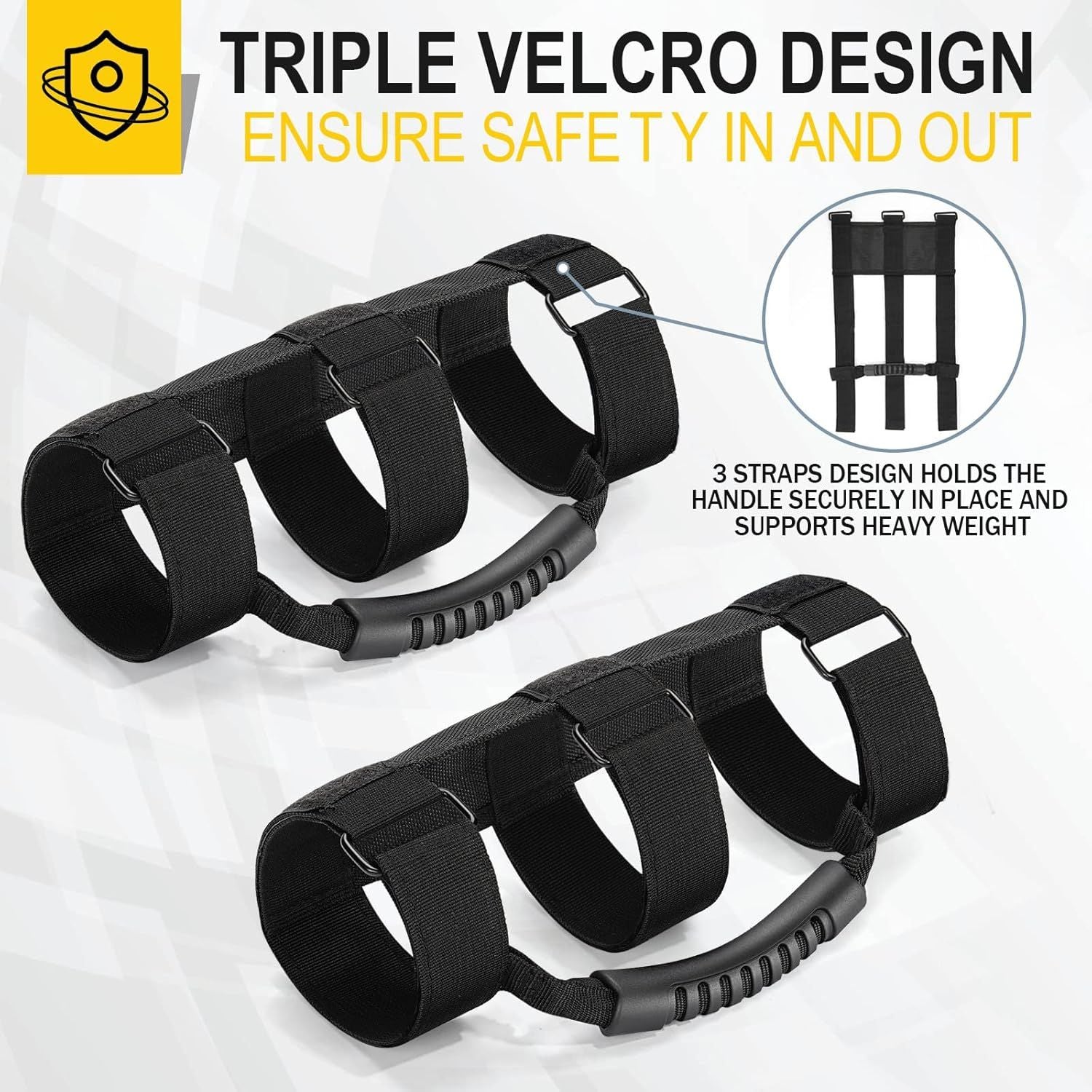 2-Pack Heavy Duty Roll Bar Grab Handles for Jeep Wrangler & Off-Road Vehicles, Easy Install Non-Destructive V1107-CS-QCCDLS