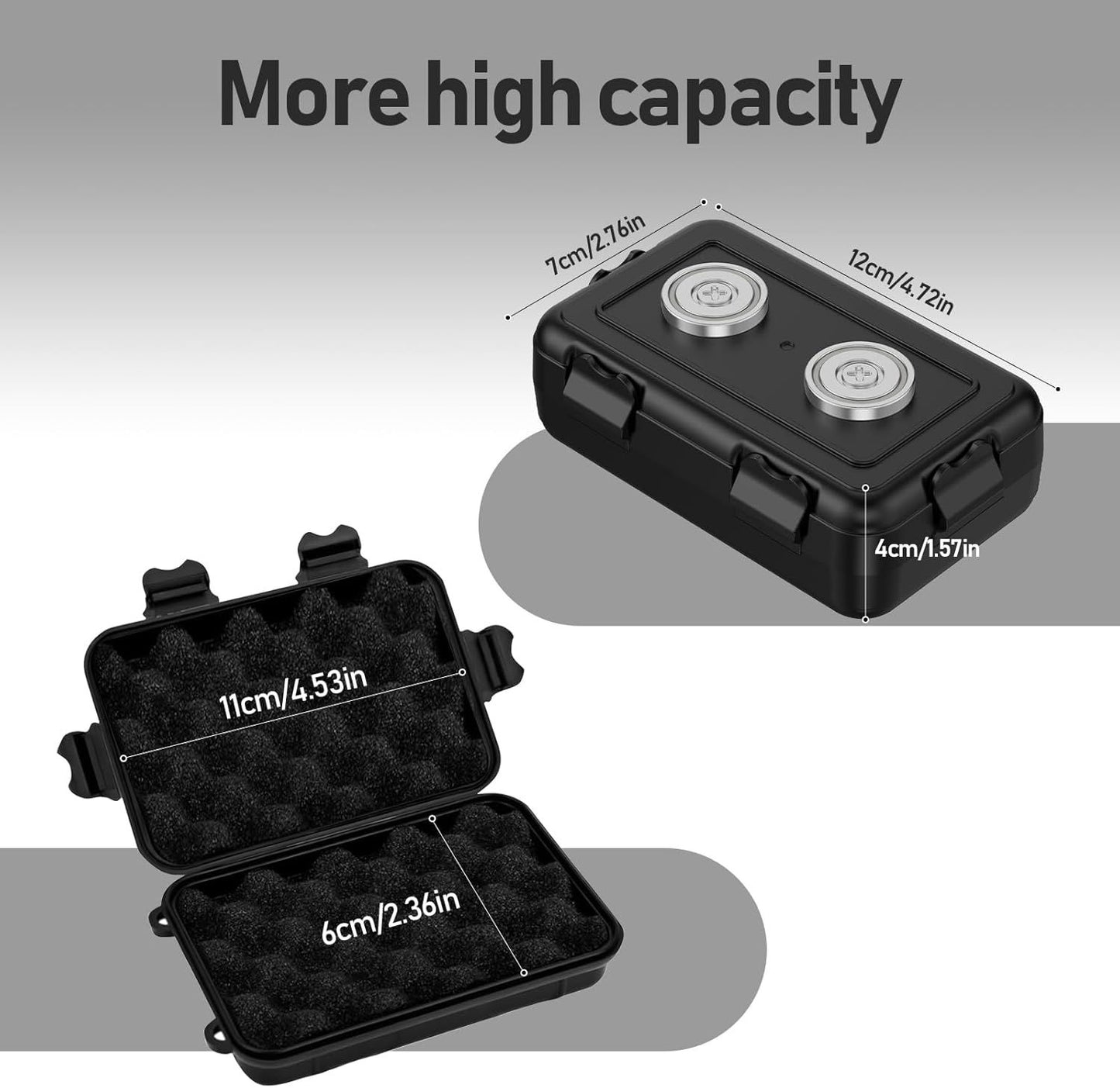 Compact Magnetic Key Holder with Strong Neodymium Magnet, Rubber-Sealed Compartment, and Durable ABS Casing V1107-CS-QCCXYSH