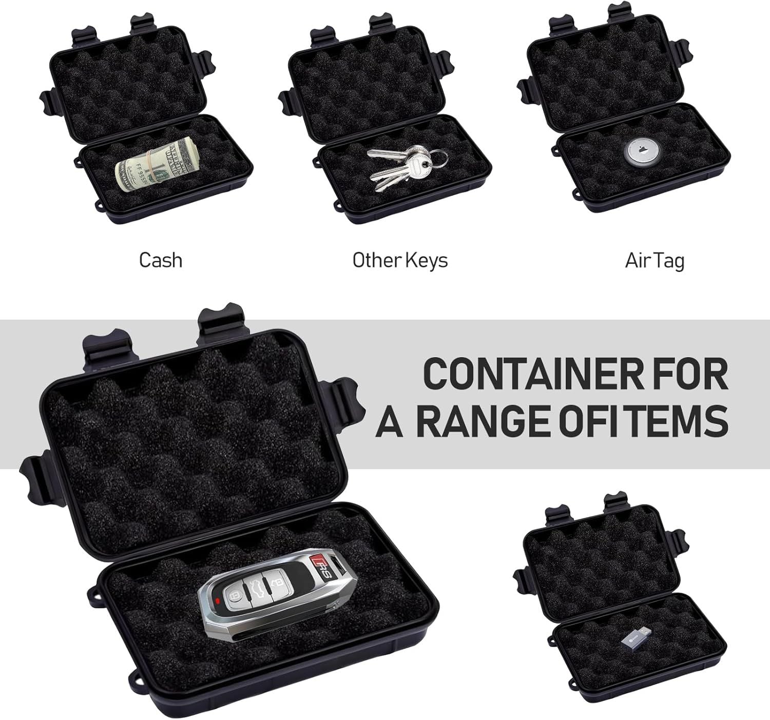 Compact Magnetic Key Holder with Strong Neodymium Magnet, Rubber-Sealed Compartment, and Durable ABS Casing V1107-CS-QCCXYSH